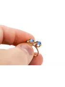 Кольцо Аквамарин Оригинальное винтажное розовое золото 14 карат Винтаж стиль vrc266r